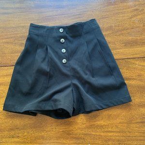 Elodi Black High-Waisted Shorts